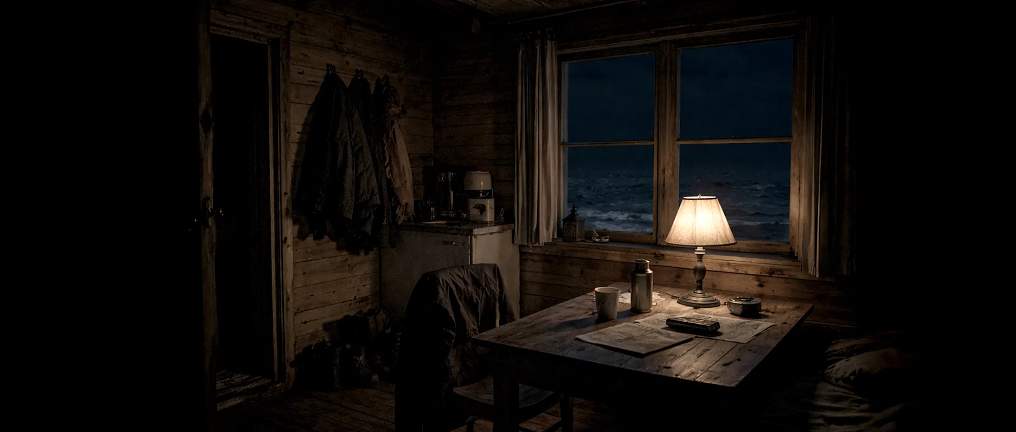 Mörk interiör med svag trygghet